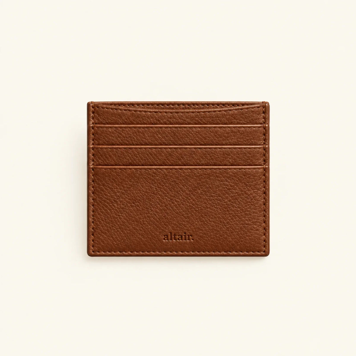 Braun | ALTAIR Kartenetui aus Leder in Braun, geschlossen mit ALTAIR Logo